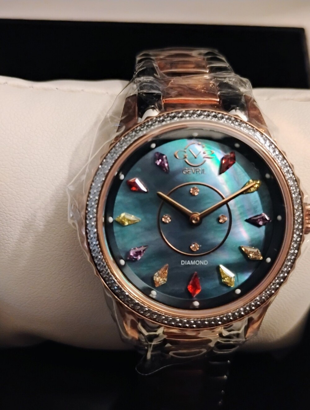 NWT-Rose Gold GV2 Gevril Siena Watch, 36 mm